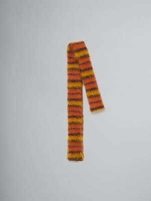 Marni Brushed Mohair And Wol Scarf Oranje Bruin | QBEWA77053