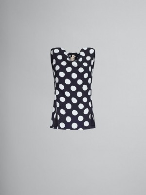 Marni Cady Boot-neck Top With Polka Dots Zwart | ABEDF11810