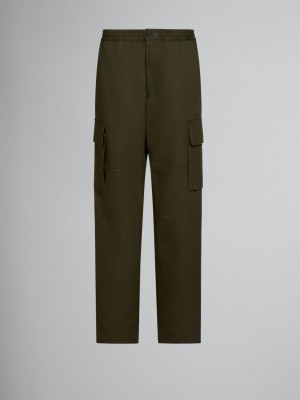 Marni Gabardine Cargo Pants With Drawstring Taille Groen | UBEND57287