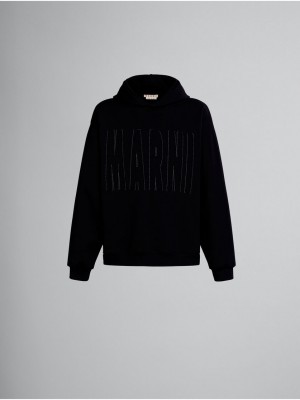 Marni Katoenen Sweatshirt With Marni Logo Zwart | ABEDF39383