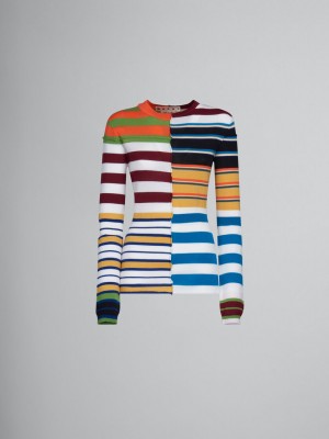 Marni Knit Trui With Patchwork Stripes Colourful | SBEVO41233