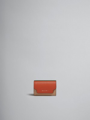 Marni Leren Tri-fold Wallet Bruin | UBETG37751