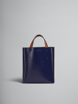 Marni Museo Small Bag Leren Blauw Wit | BENEJ87885