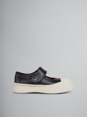 Marni Nappa Leren Mary Jane Sneaker Zwart | GBEUC78951