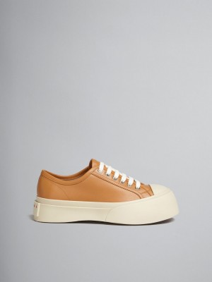 Marni Nappa Leren Pablo Kanten-up Sneaker Bruin | BEQAV48560