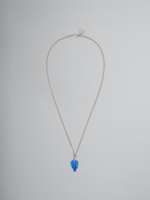 Marni Necklace With Space Ship Charm Blauw | QBEUV51283