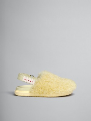 Marni Shearling Sabot Lichtgeel | ABEDF48028