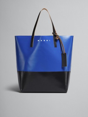 Marni Tribeca Shopping Bag Blauw Zwart | YBEGT44226