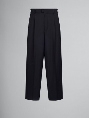 Marni Tropical Wol Tailored Trousers Zwart | BEQCS93903