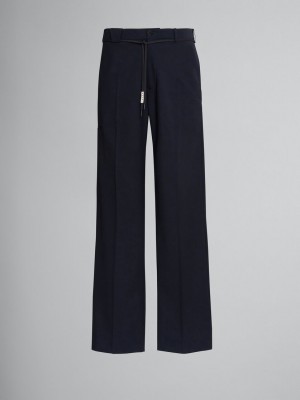 Marni Tropical Wol Trousers Blauw | QBEUV84424