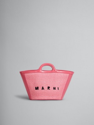 Marni Tropicalia Small Bag Leren And Raffia Roze | UBETG87753