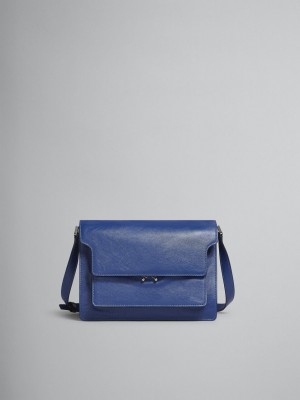 Marni Trunk Soft Large Bag Leren Blauw | YBEGT55613