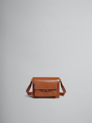 Marni Trunk Soft Mini Bag Leren Bruin | BEJVR40948