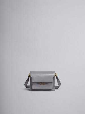 Marni Trunk Soft Mini Bag Leren Grijs | ABEWC11734