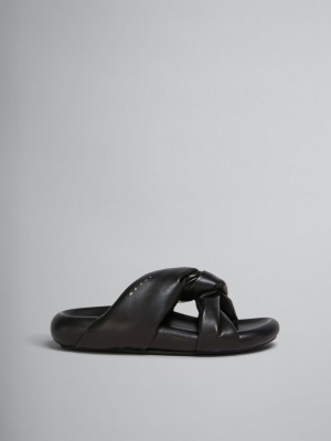 Marni Twisted Leren Bubble Sandal Zwart | BECIF90905