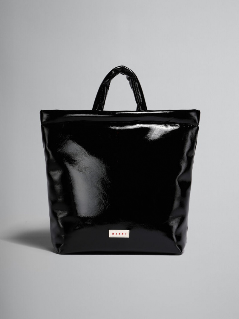 Marni Bey Tote Bag Lak Zwart | XBEGW97709