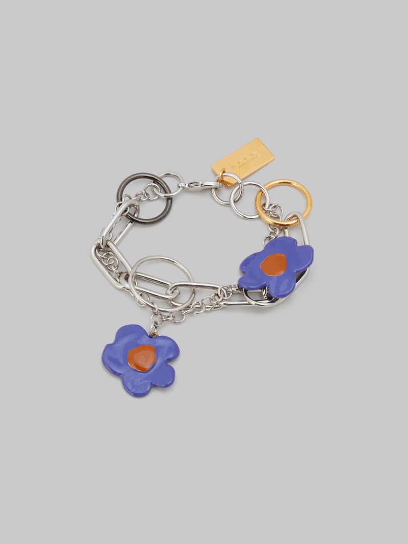 Marni Bracelet With Flowers Paars | XBEBH93308