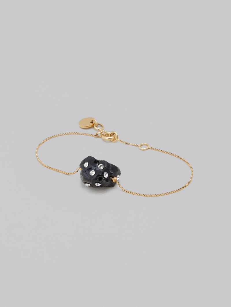 Marni Bracelet With Rhinestone Polka Dots Zwart Obsidian | XBEGW19855