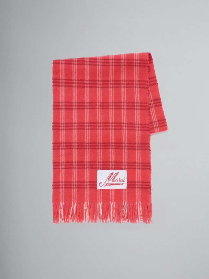 Marni Check Wol Scarf Roze Roze | UBETG38507