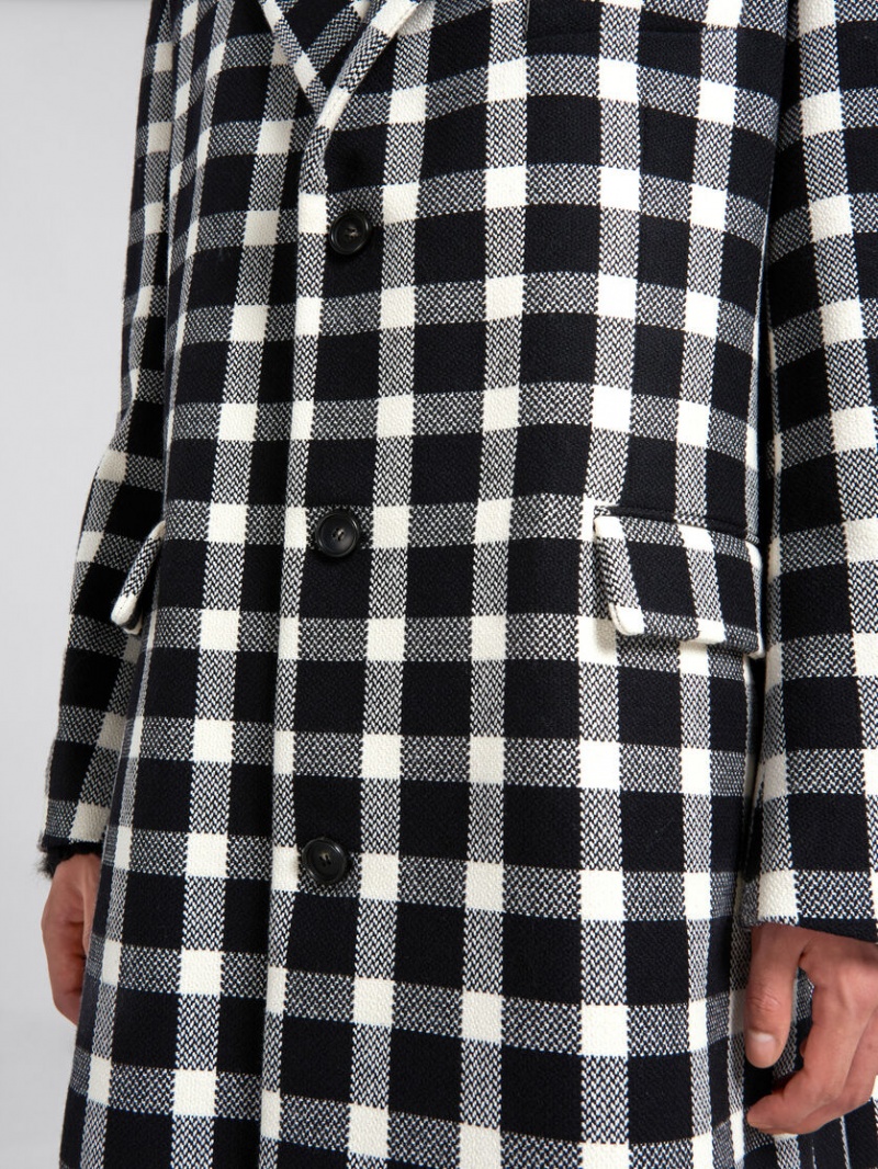 Marni Checked Wol Coat Zwart | UBEND58088