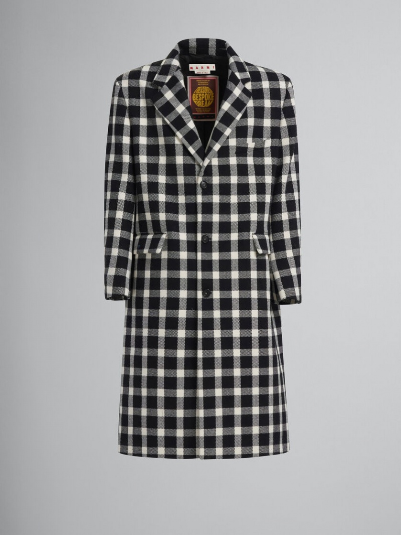 Marni Checked Wol Coat Zwart | UBEND58088