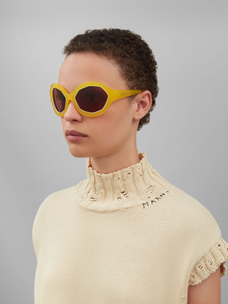 Marni Cumulus Cloud Acetate Geel | BEZDE63184