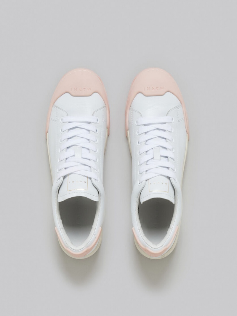 Marni Dada Bumper Sneaker Leren Wit Roze | PBEQX48858