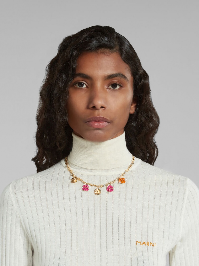 Marni Enamelled Flower Charm Necklace Bloemen | ABEWC73494