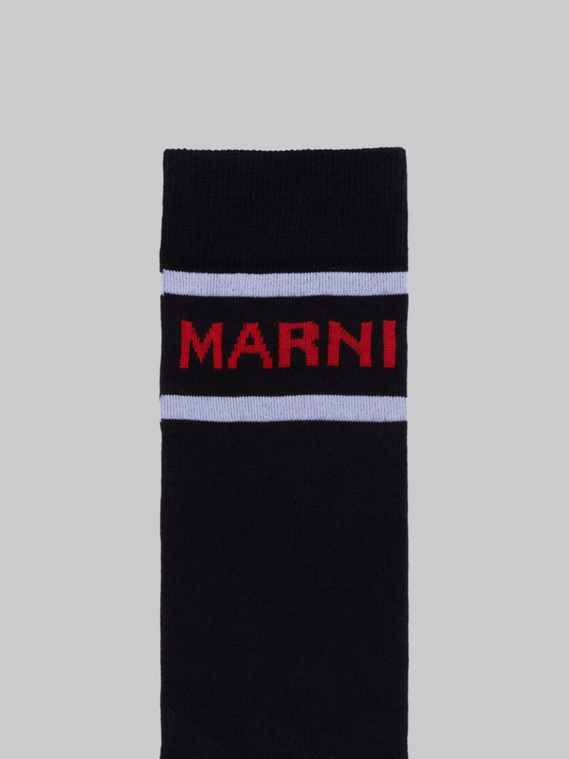 Marni Katoenen With Logo Zwart | XBEGW48346