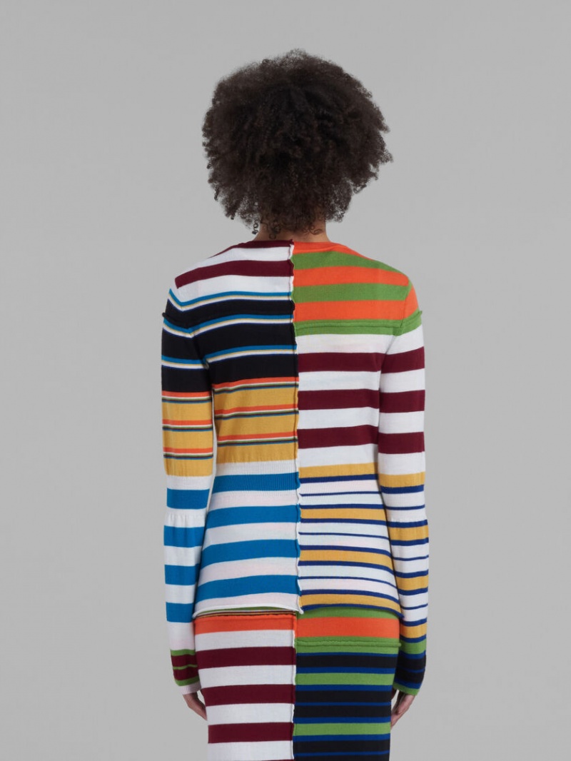 Marni Knit Trui With Patchwork Stripes Colourful | SBEVO41233