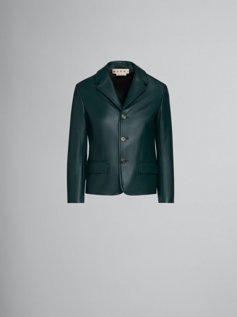 Marni Leren Jacket Groen | XBEBH74492