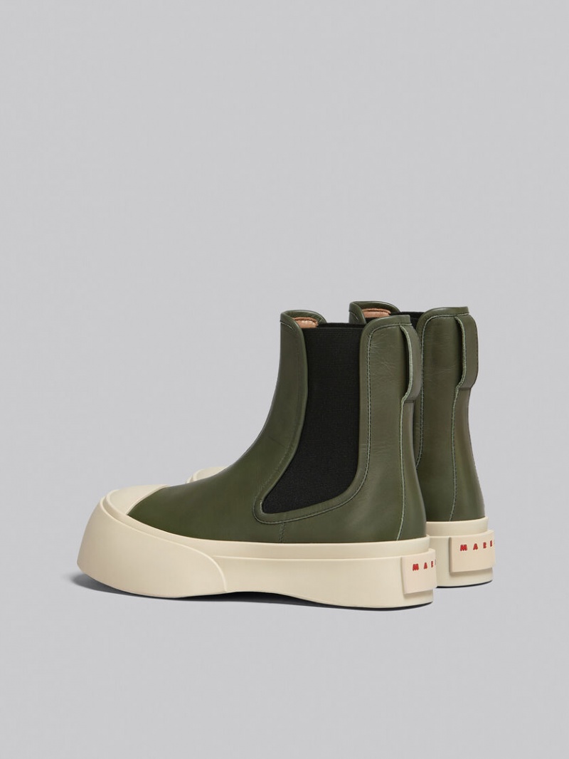 Marni Leren Pablo Chelsea Boot Groen | BEZPD29822