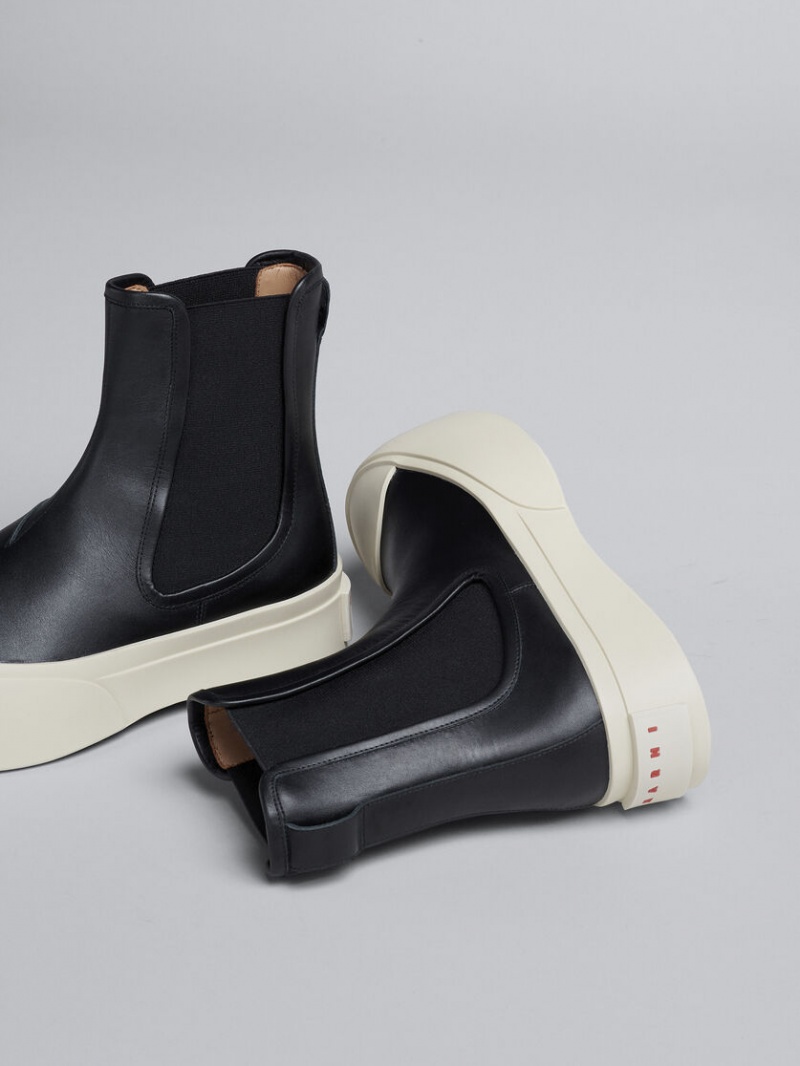 Marni Leren Pablo Chelsea Boot Zwart | BEIIZ86341