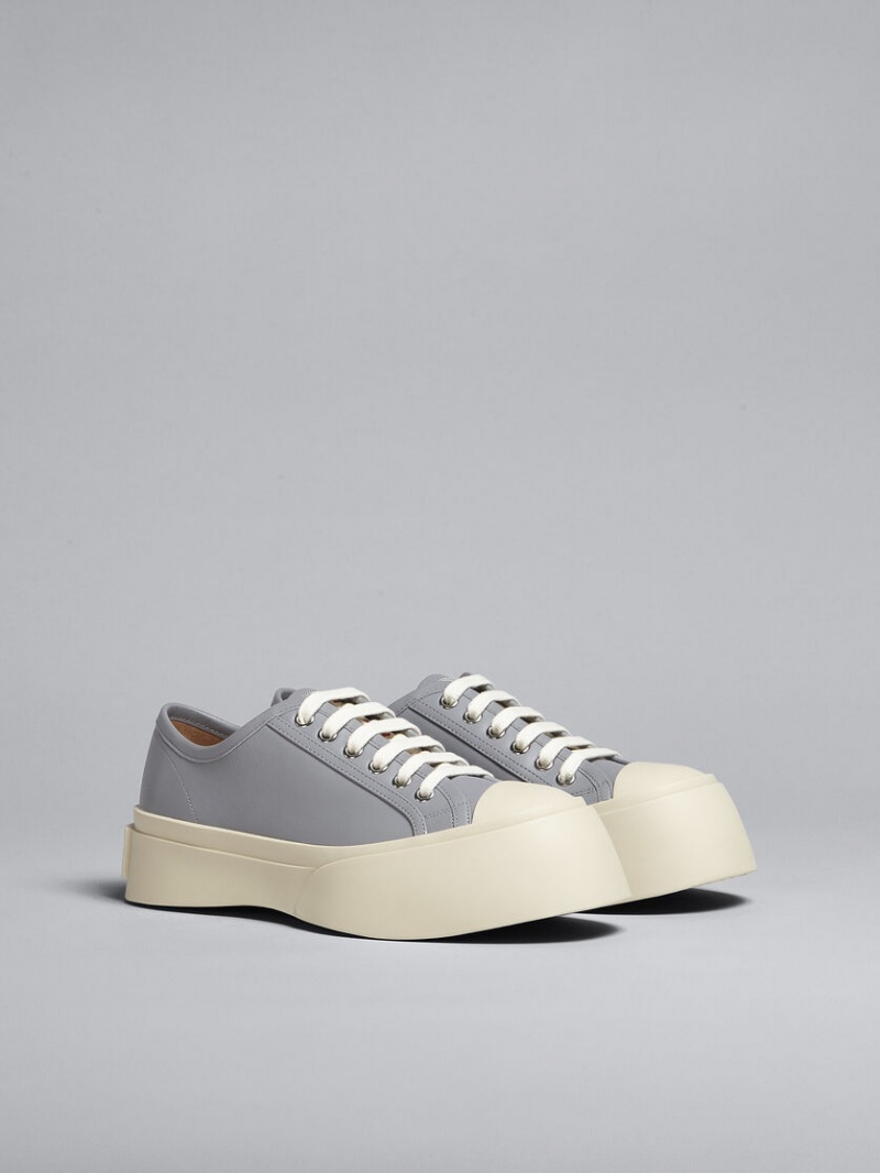 Marni Leren Pablo Kanten-up Sneaker Grijs | BEICD16795