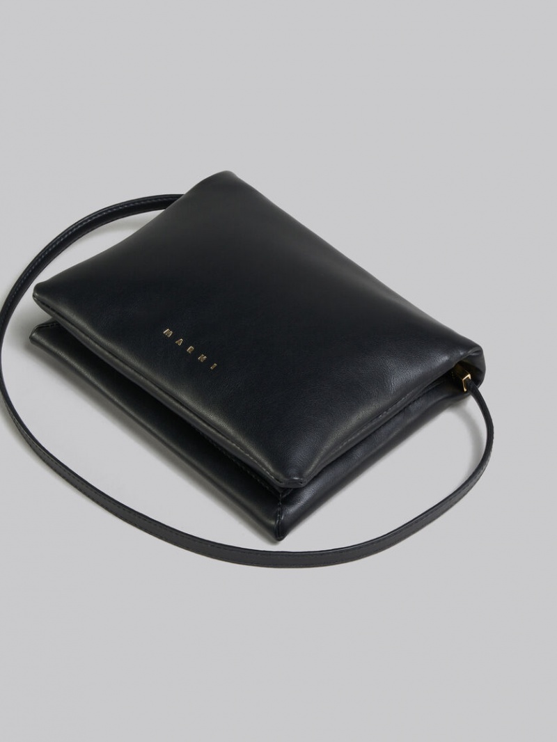 Marni Leren Prisma Pouch Zwart | XBEGW85498