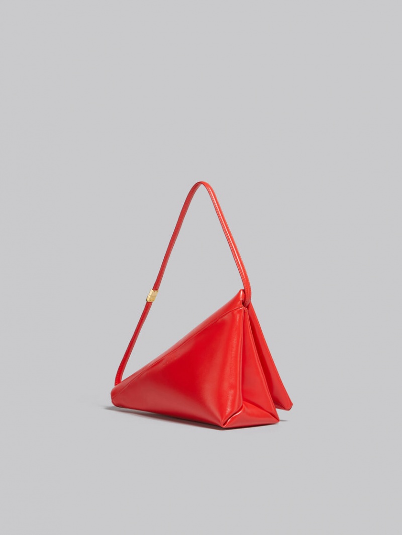 Marni Leren Prisma Triangle Bag Rood | BENZX85225