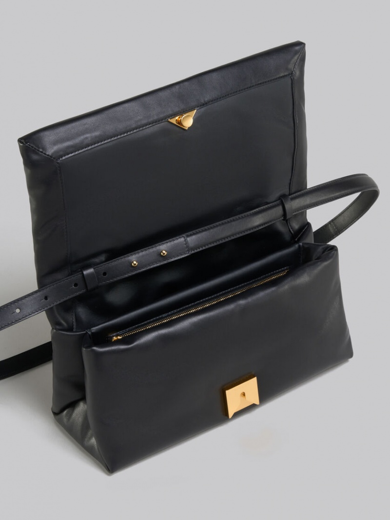 Marni Leren Top Handle Zwart | BENZX56683