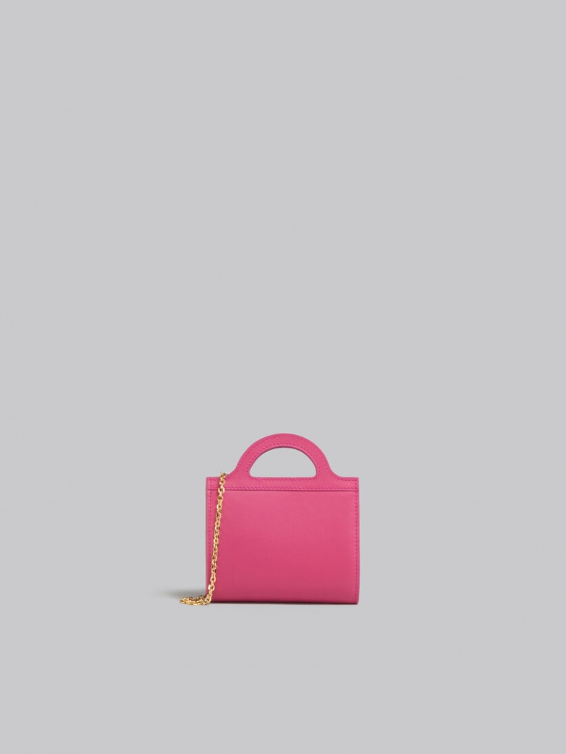 Marni Leren Tropicalia Wallet With Chain Riemen Roze | BEIIZ86938