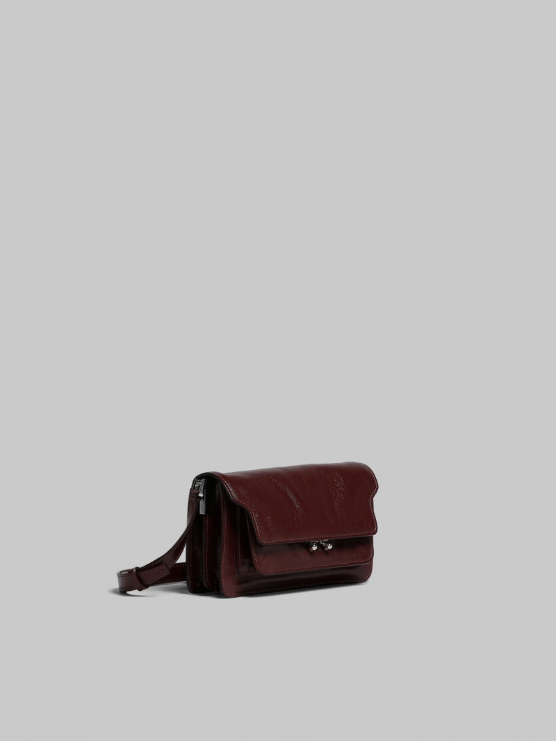 Marni Leren Trunk Soft Bag Rood | TBEPQ29891