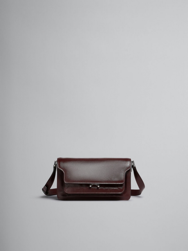 Marni Leren Trunk Soft Bag Rood | TBEPQ29891