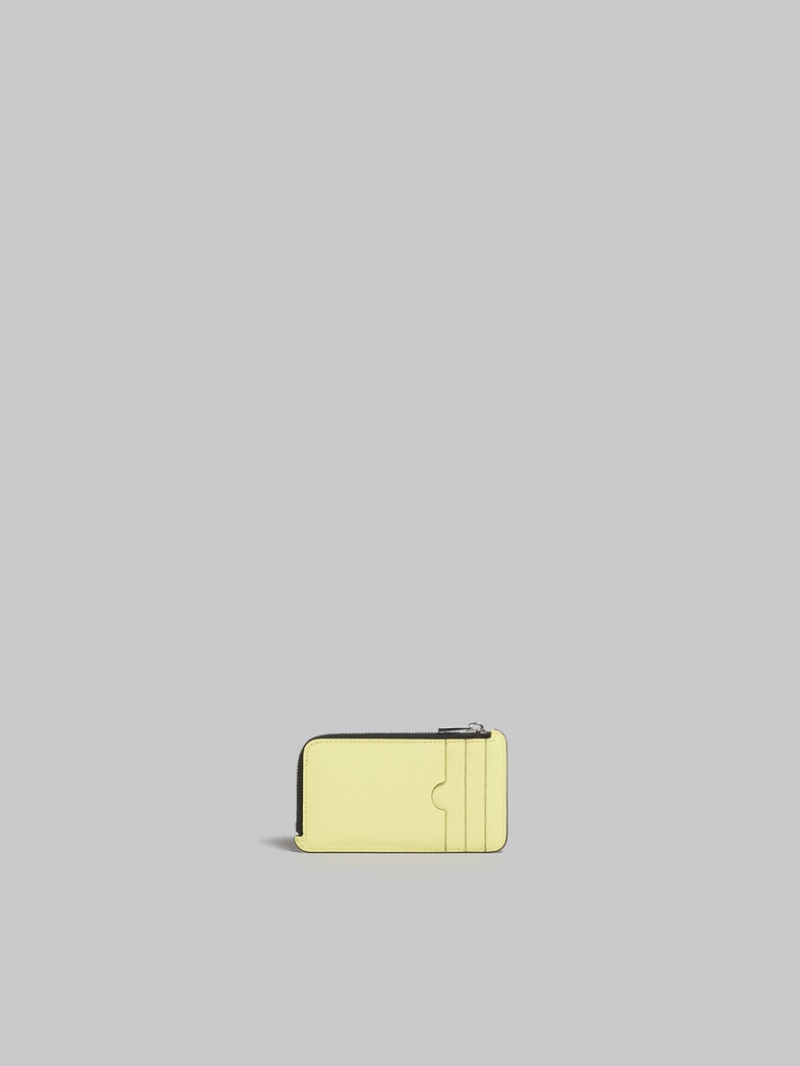 Marni Leren Zip-around Card Case Donkergrijs Room | LBETR22523