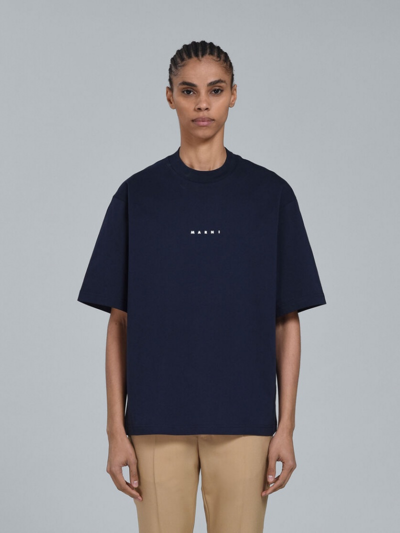 Marni Logo T-shirt Zwart | BEJBT28963