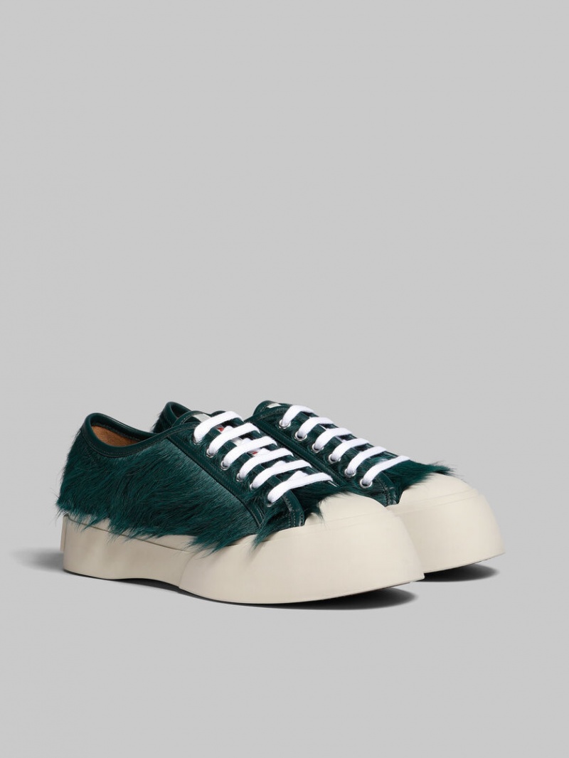 Marni Long-hair Calfskin Pablo Kanten-up Sneaker Groen | BEXBR59005