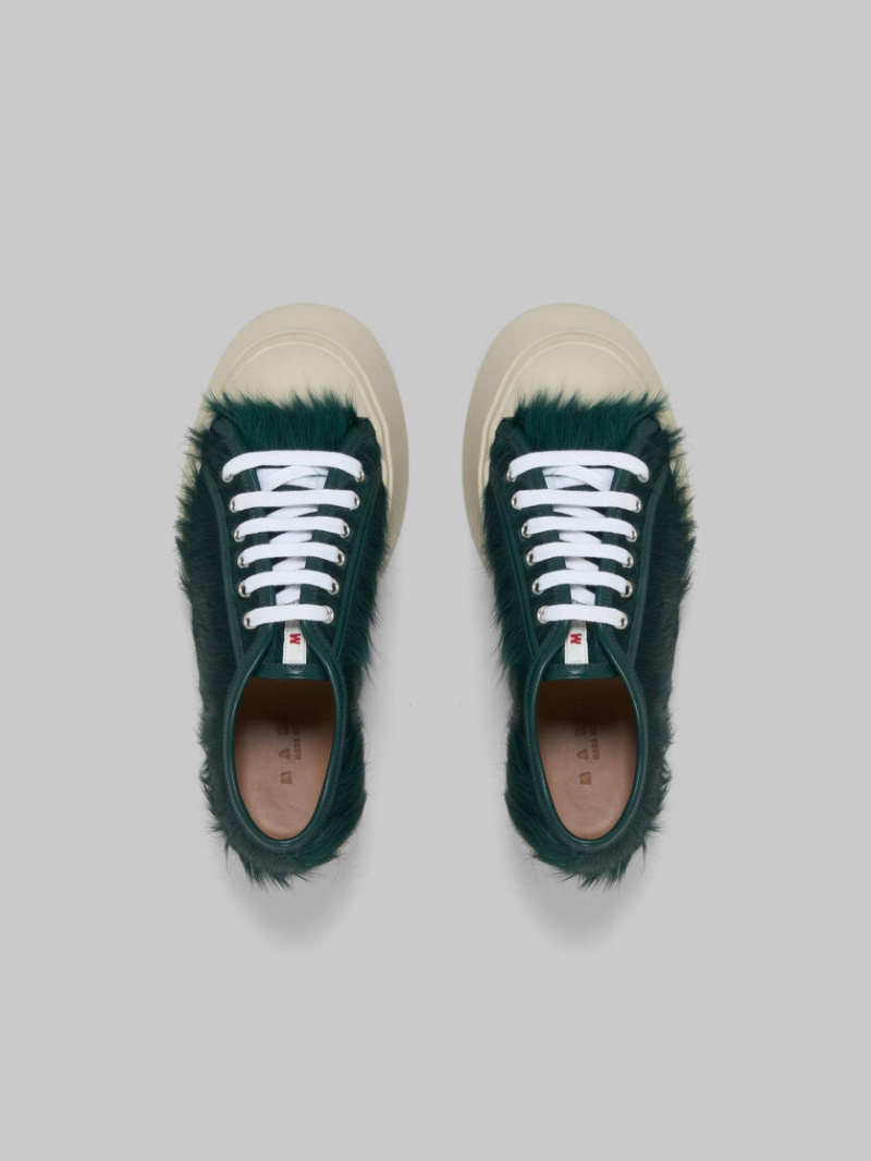 Marni Long-hair Calfskin Pablo Kanten-up Sneaker Groen | BEXBR59005