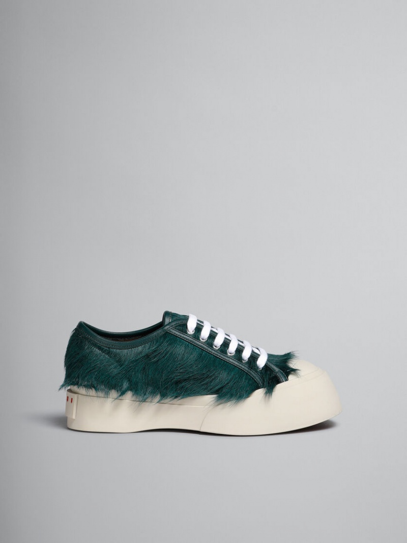 Marni Long-hair Calfskin Pablo Kanten-up Sneaker Groen | BEXBR59005