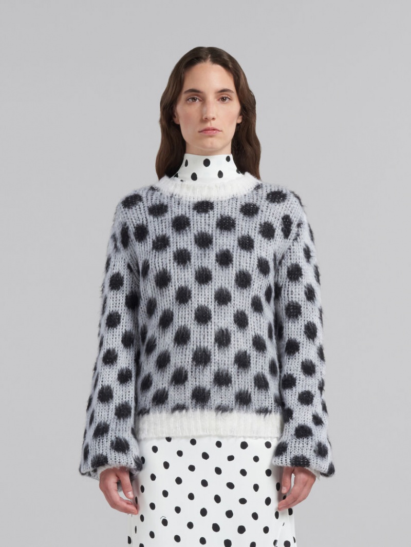 Marni Mohair Jumper With Polka Dots Wit | BEJBT63210