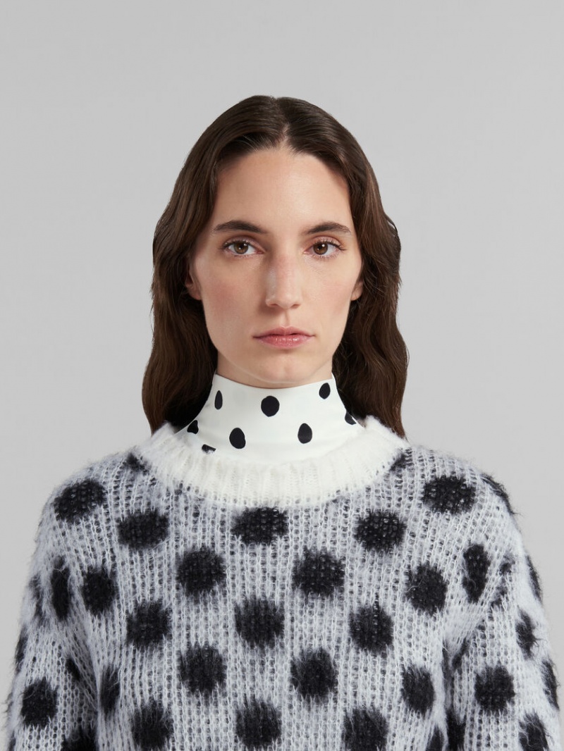 Marni Mohair Jumper With Polka Dots Wit | BEJBT63210