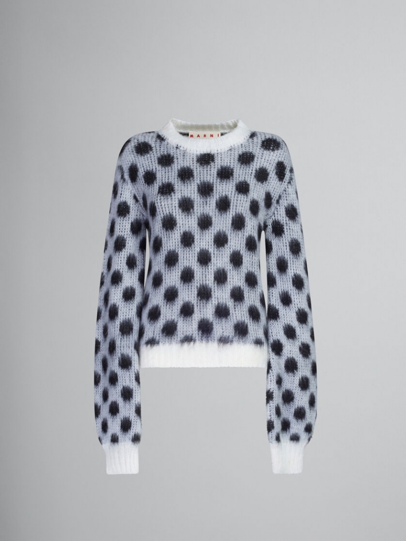 Marni Mohair Jumper With Polka Dots Wit | BEJBT63210