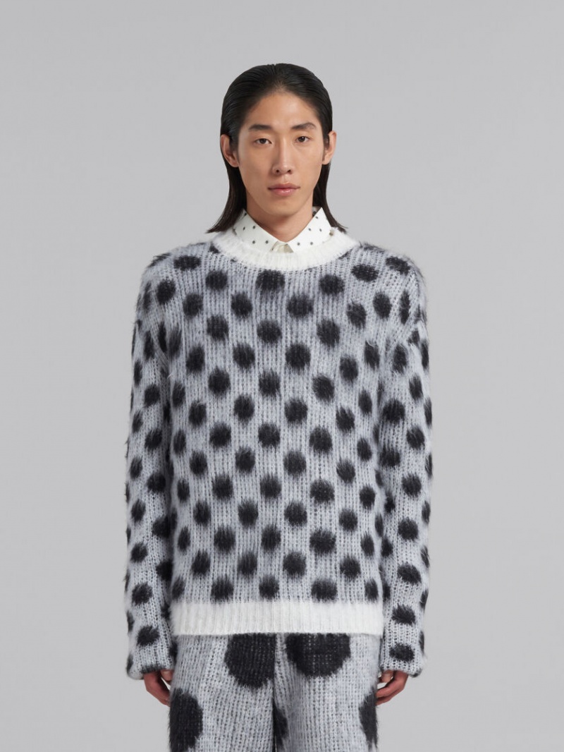 Marni Mohair Jumper With Polka Dots Wit | BEQCS72237