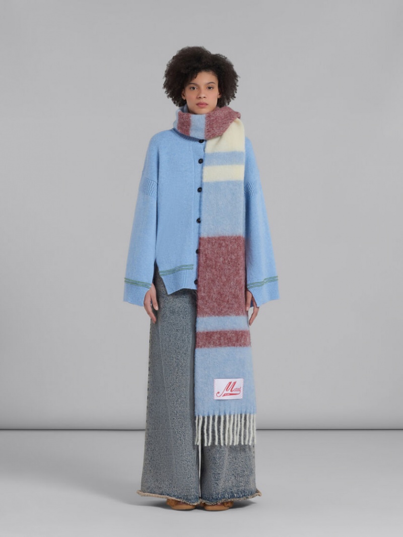 Marni Mohair Scarf Blauw | XBEBH82294